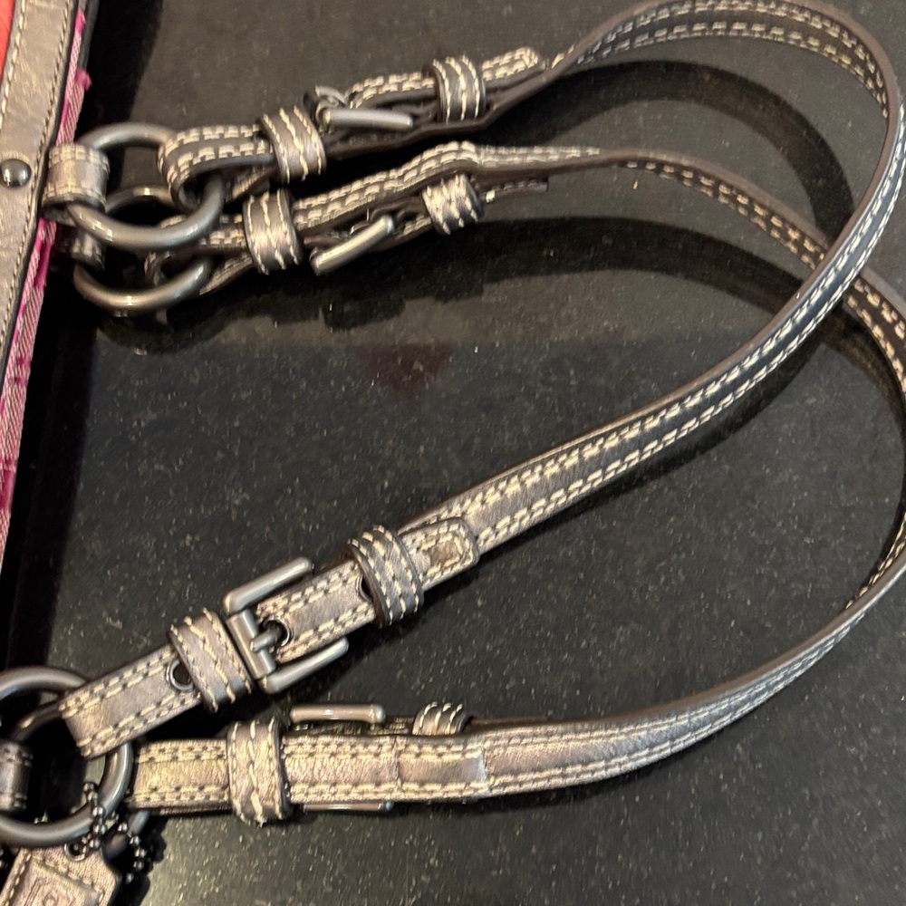 Vintage Coach Patchwork Pink and Silver Hobo Shoulder Bag - Picture 13 of 16